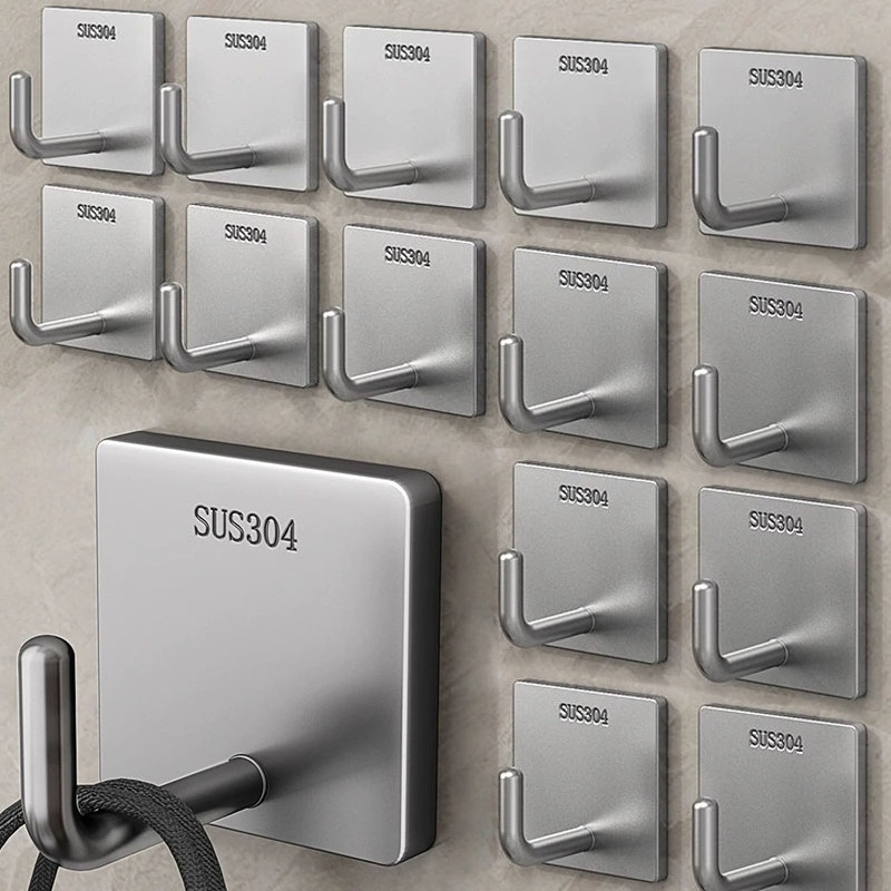 Towel Bar Stainless - Gancho Adesivo de Aço Inoxidável Reforçado