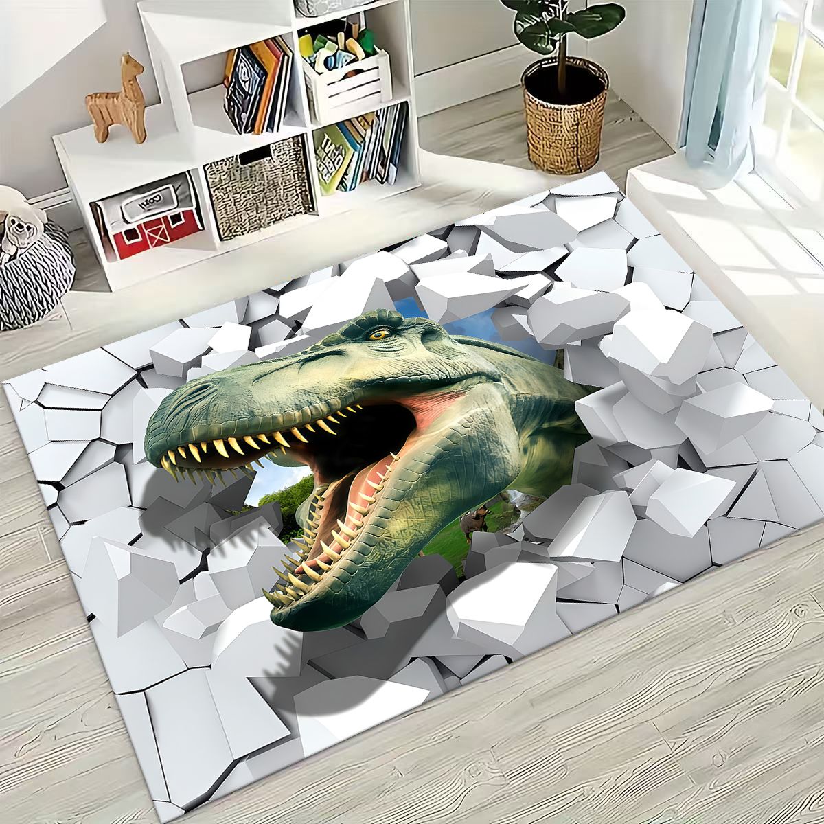 Home Bathroom Break - Tapete Antiderrapante da Série Dinossauro Que