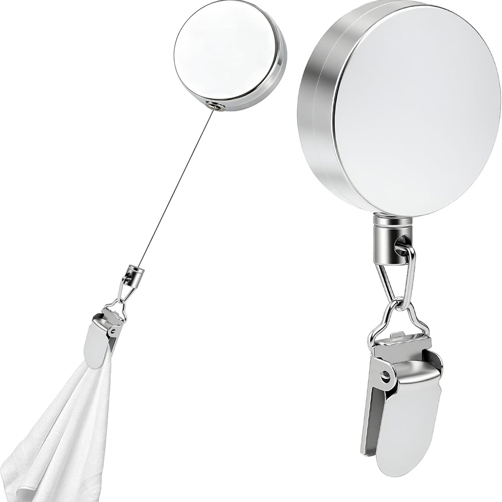Towel Bar Stainless - Suporte Retrátil para Toalhas com Clipe,