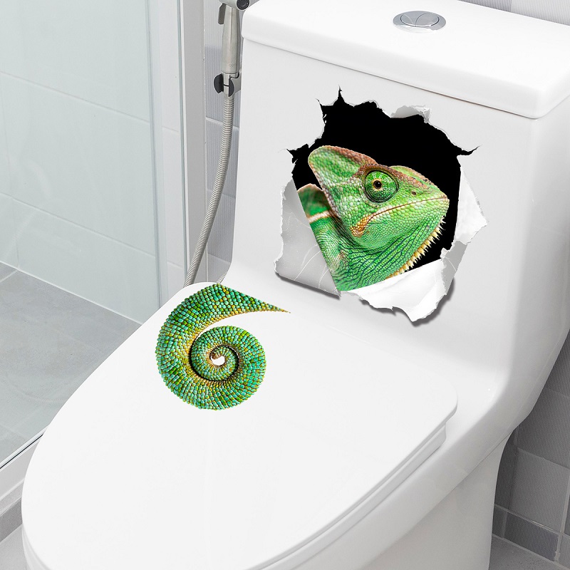 Home Bathroom Break - Adesivo de parede caprichoso de lagarto,