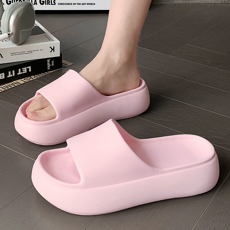 Home Bath - Chinelos femininos rosa com sola grossa