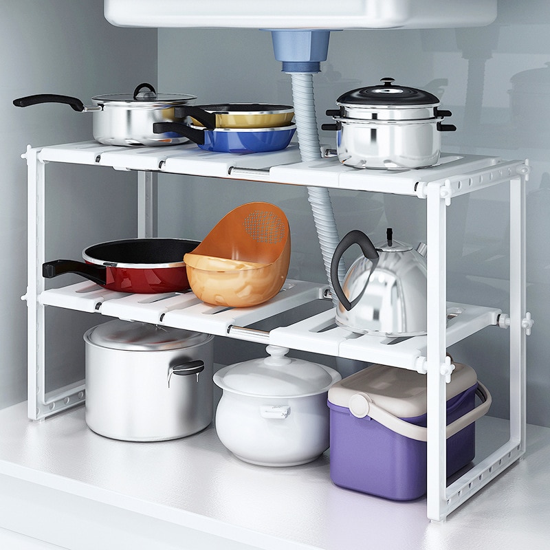 Home Depot Bathroom Sink - Organizador de Armário Expansível de 2