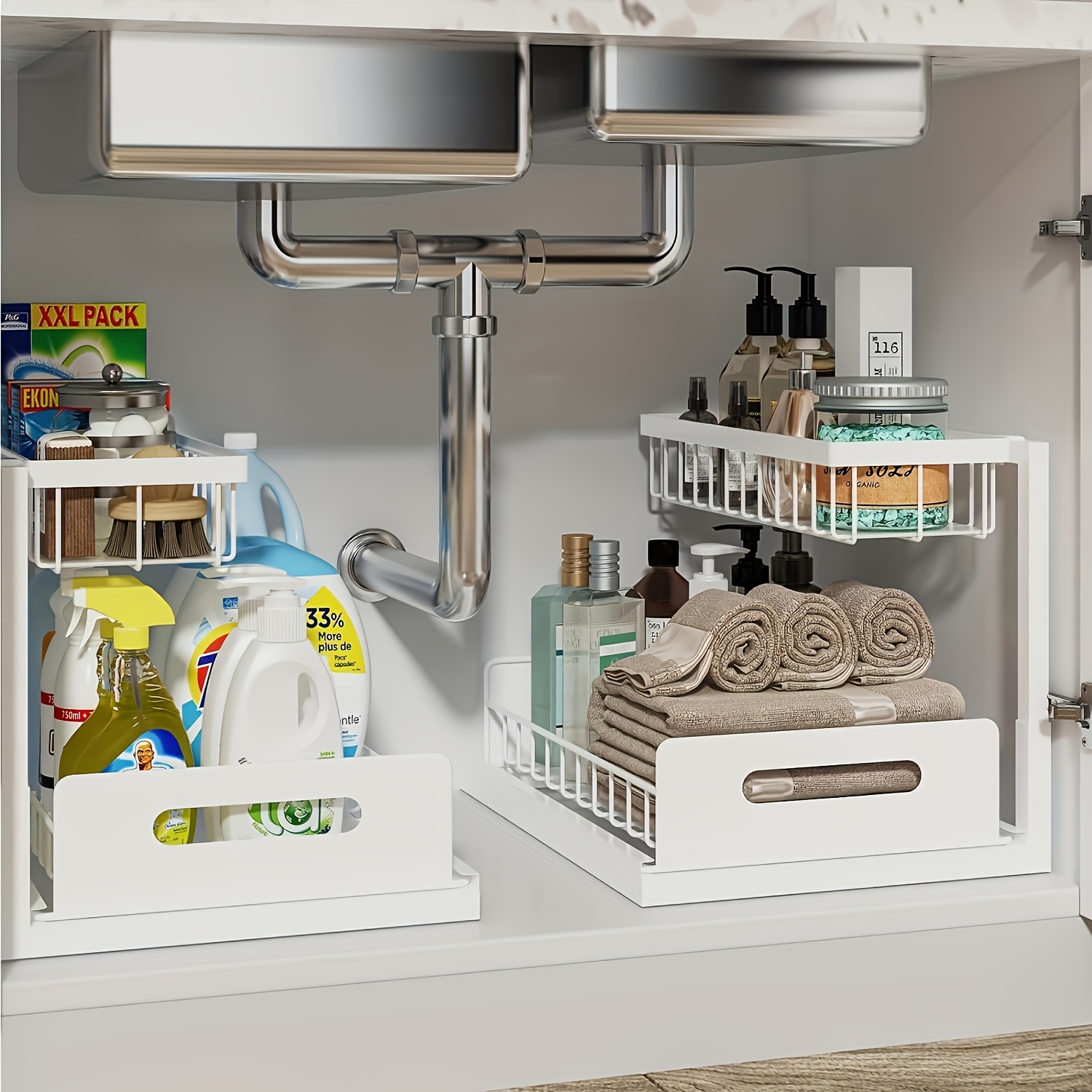Home Depot Bathroom Sink - Organizador Deslizante para Armário Sob a