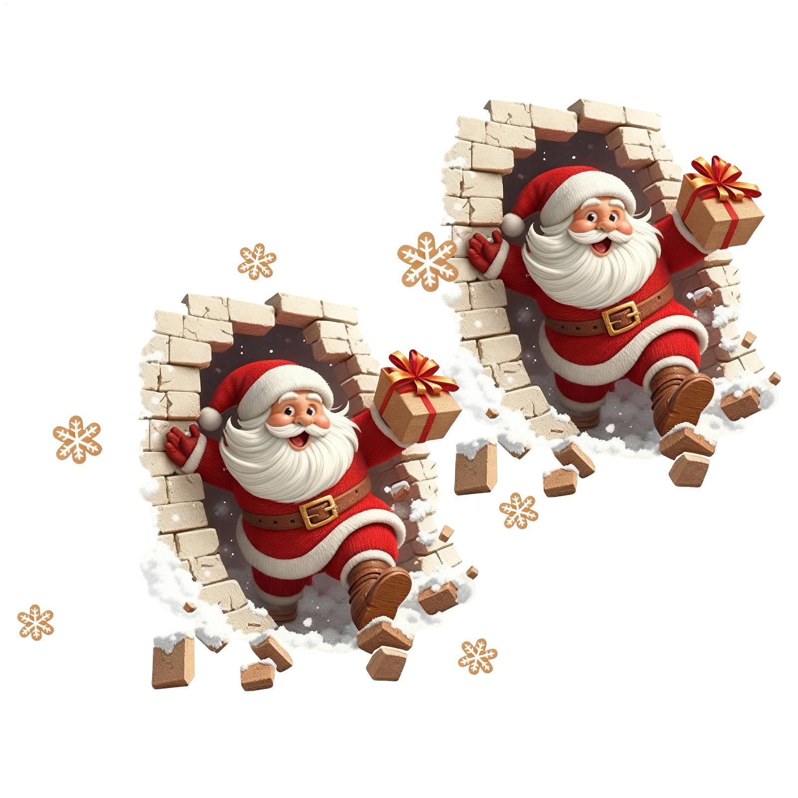Home Bathroom Break - Adesivos de parede natal santa quebrando