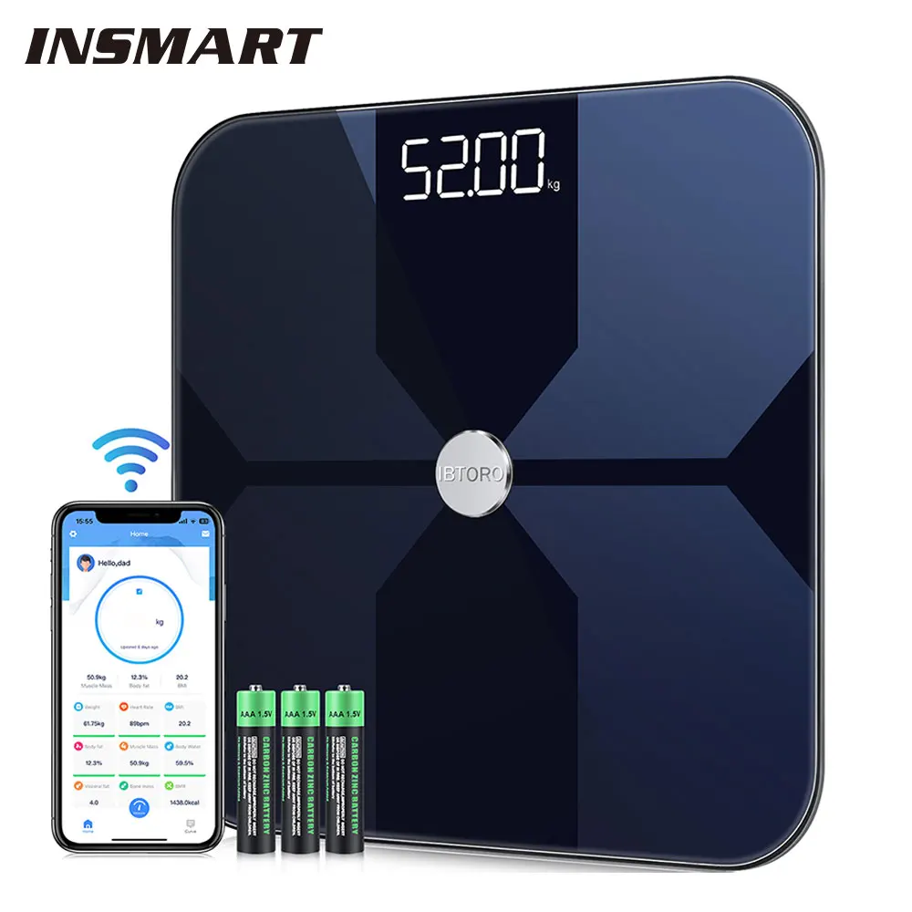 Home Bathroom Scales - Balança de gordura corporal wi-fi, precisão