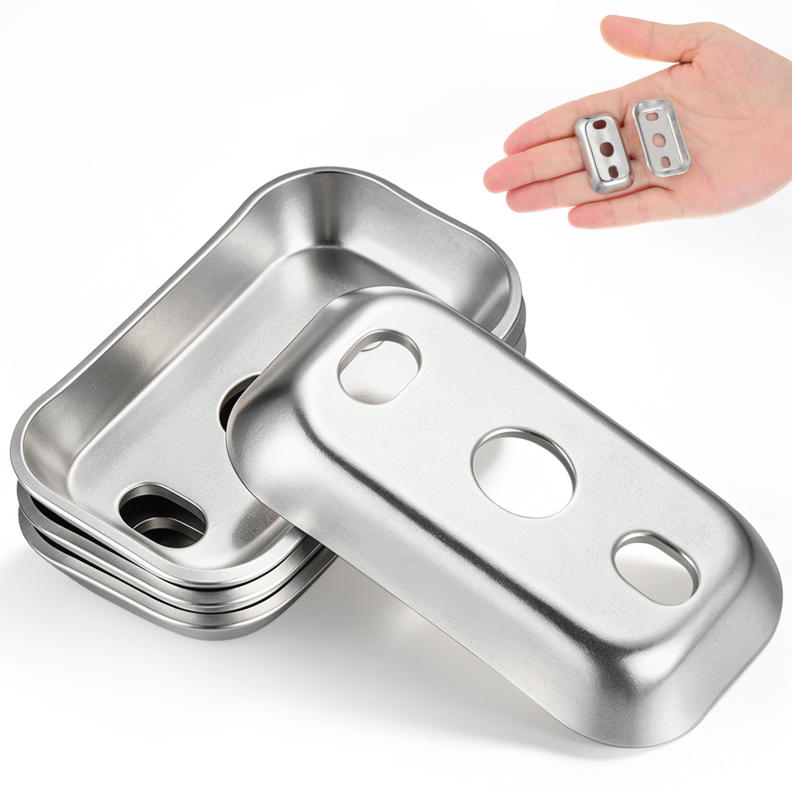 Towel Bar Stainless - 4 Peças de Placas de Base