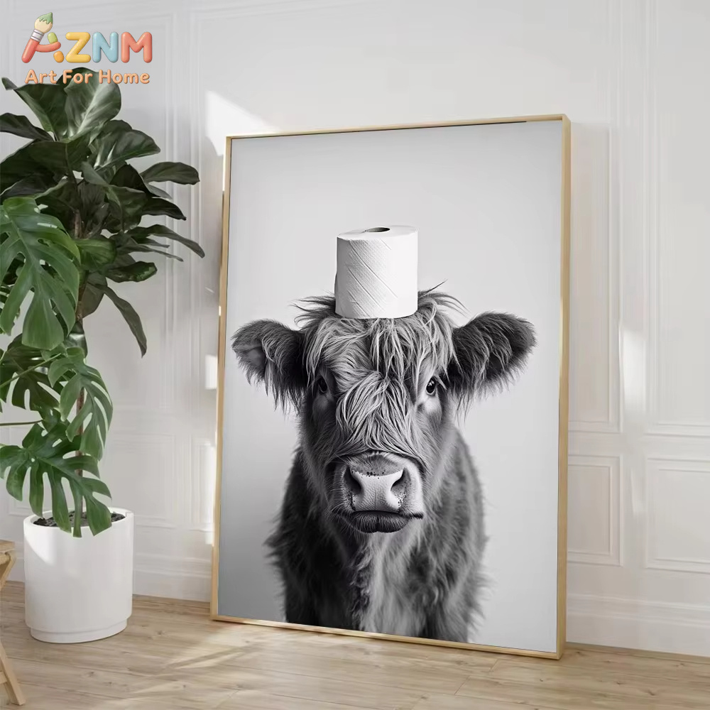 1 unidade, Pôster de Vaca High - Home Bathroom Wallpaper avaliação e preço