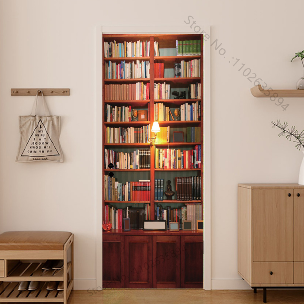 Girl Shadow Wooden Doors Vinyl - Home Bathroom Wallpaper avaliação e preço