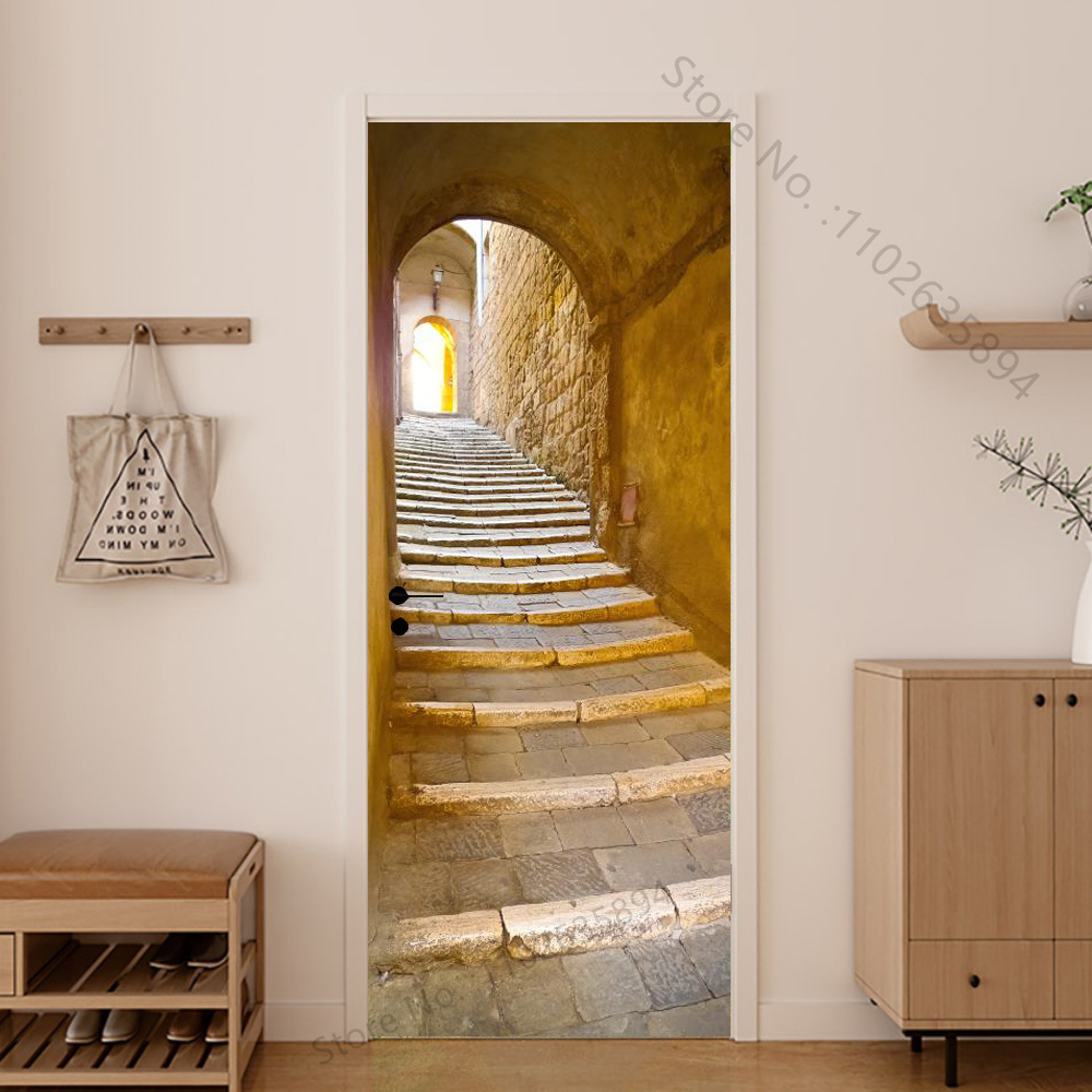 Girl Shadow Wooden Doors Vinyl - Home Bathroom Wallpaper avaliação e preço