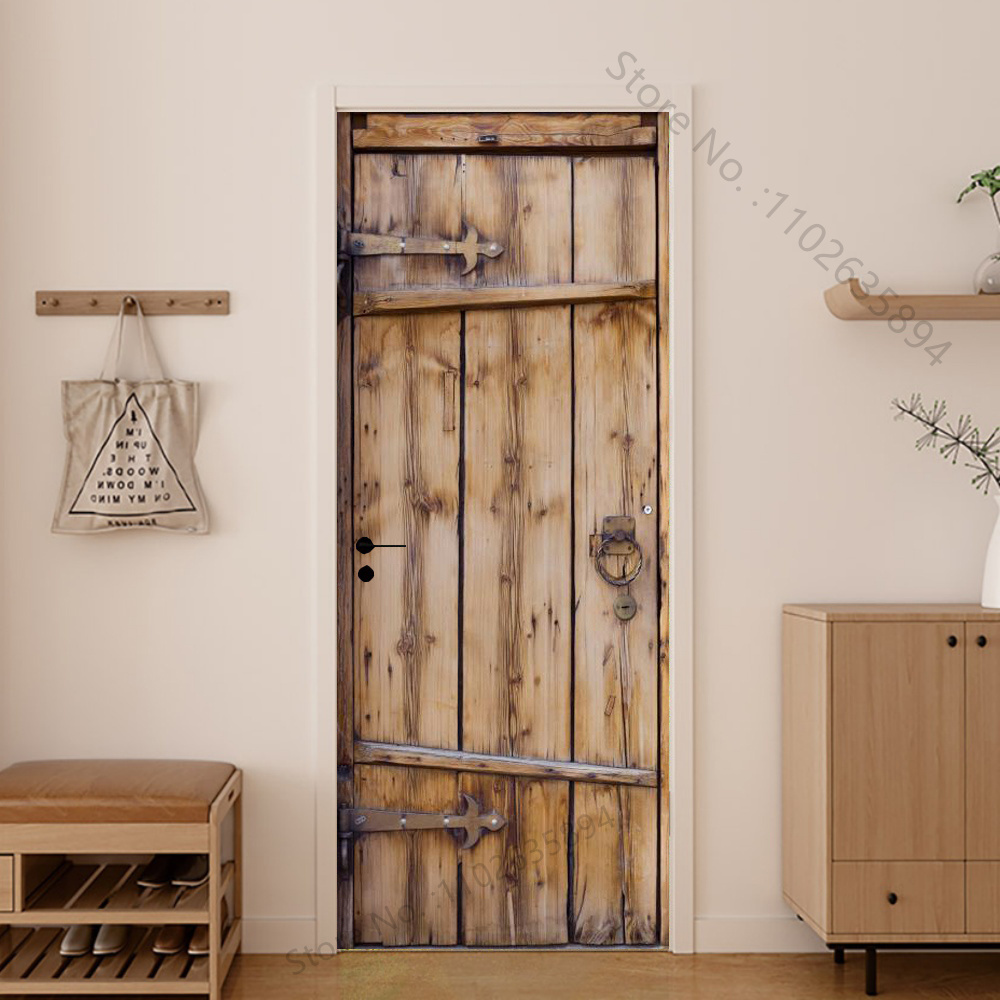 Girl Shadow Wooden Doors Vinyl - Home Bathroom Wallpaper avaliação e preço