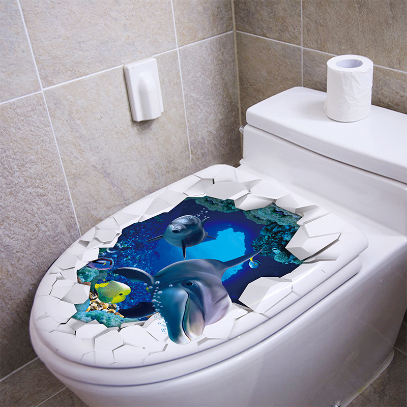 3D Assento Sanitário Adesivo D - Home Bathroom Wallpaper avaliação e preço
