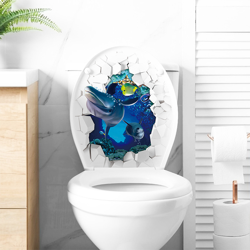 3D Assento Sanitário Adesivo D - Home Bathroom Wallpaper avaliação e preço