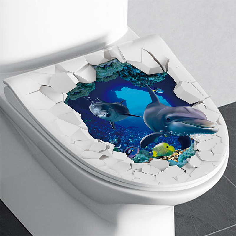 3D Assento Sanitário Adesivo D - Home Bathroom Wallpaper avaliação e preço