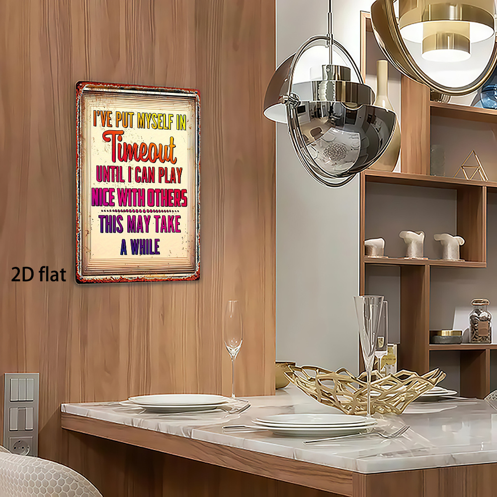 Placa de Metal 2D, Decoração d - Home Bathroom Break avaliação e preço