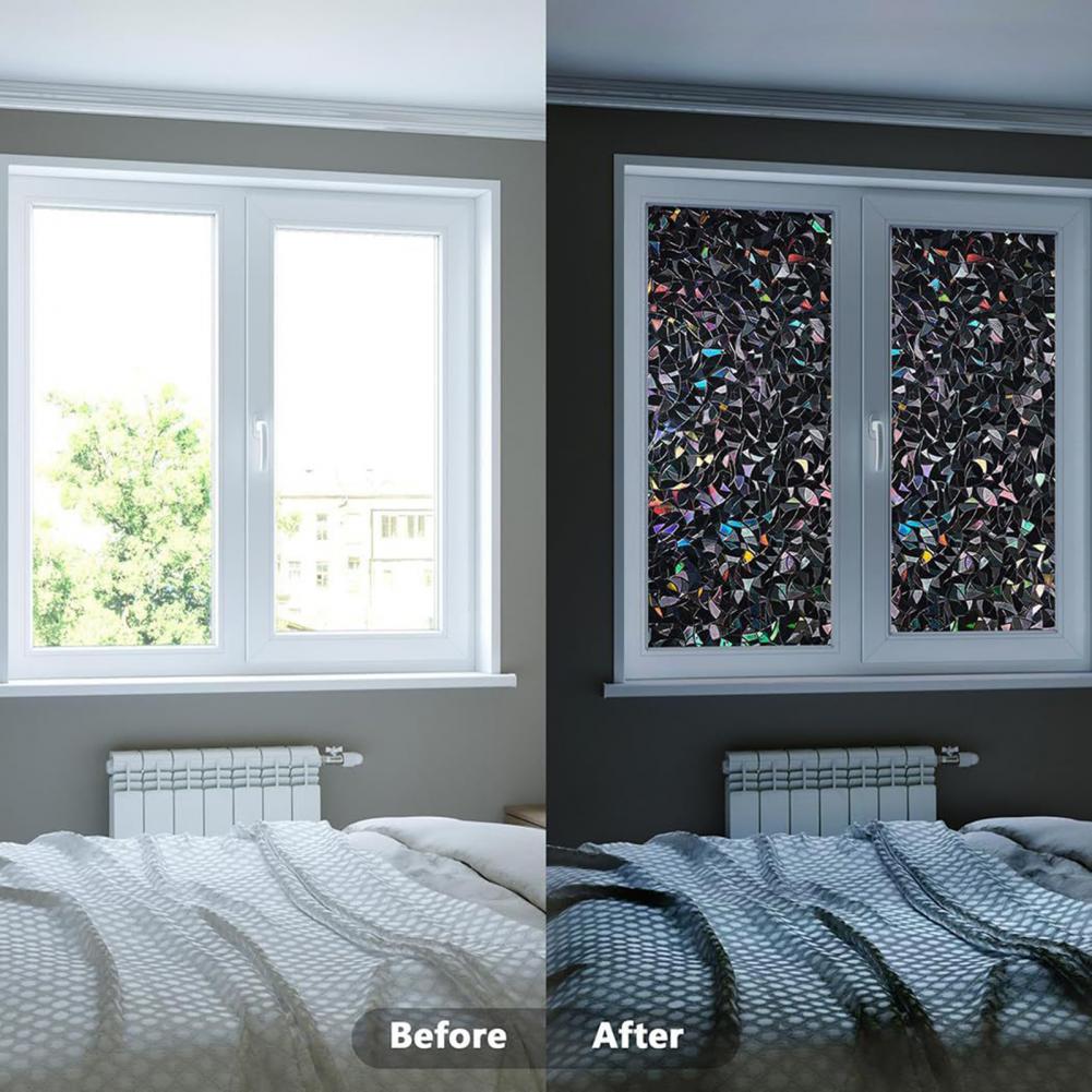 3d preto arco-íris janela blac - Home Bathroom Window Tint avaliação e preço