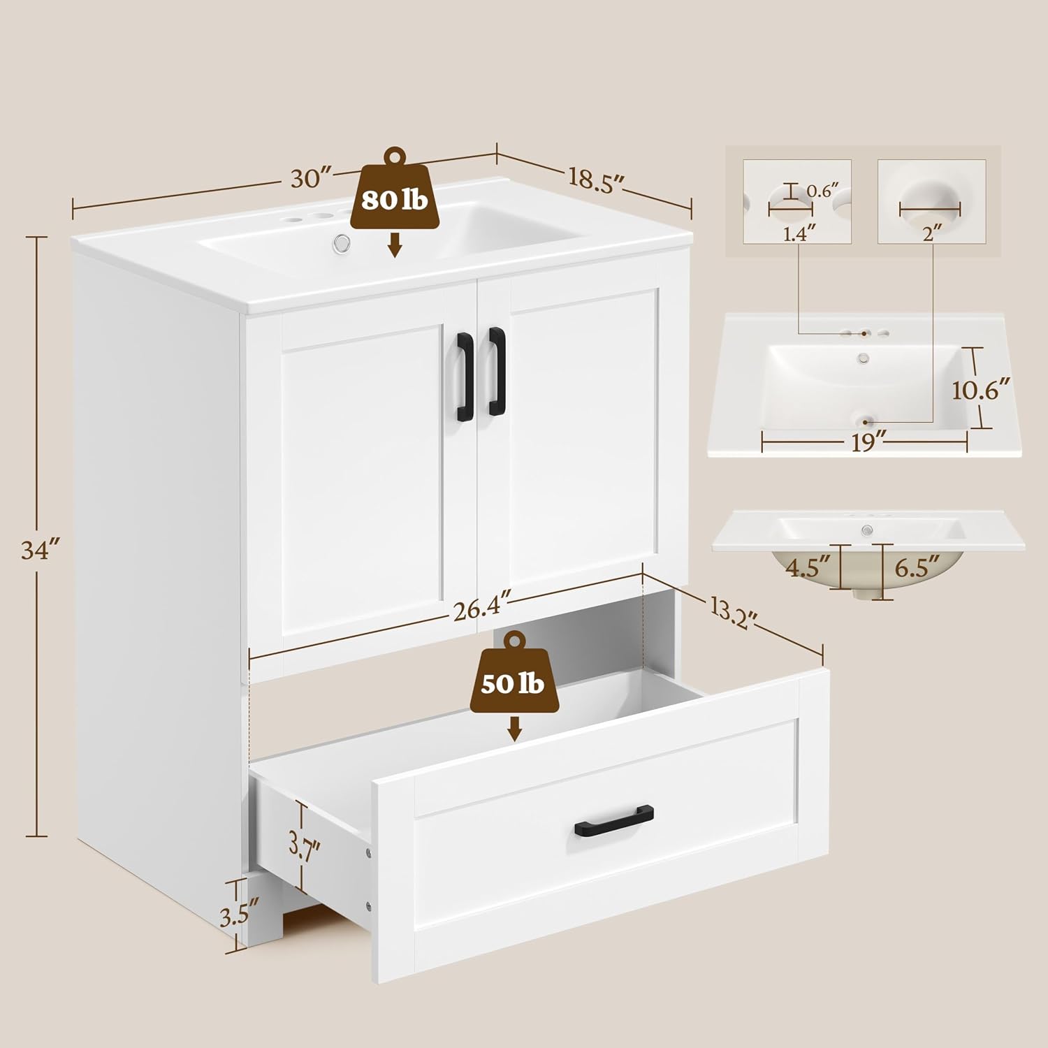 Armário de Banheiro de 30 Pole - Home Bathroom Door avaliação e preço
