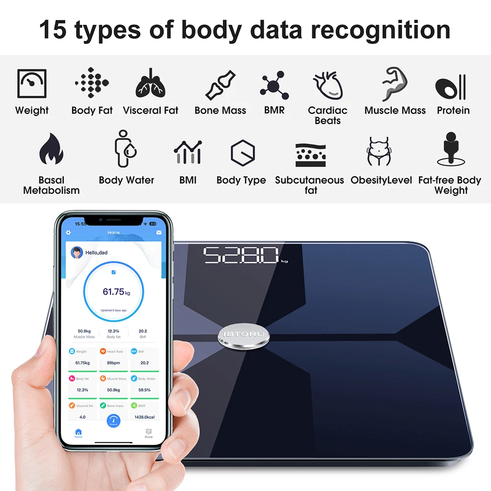 Balança de gordura corporal wi - Home Bathroom Scales avaliação e preço