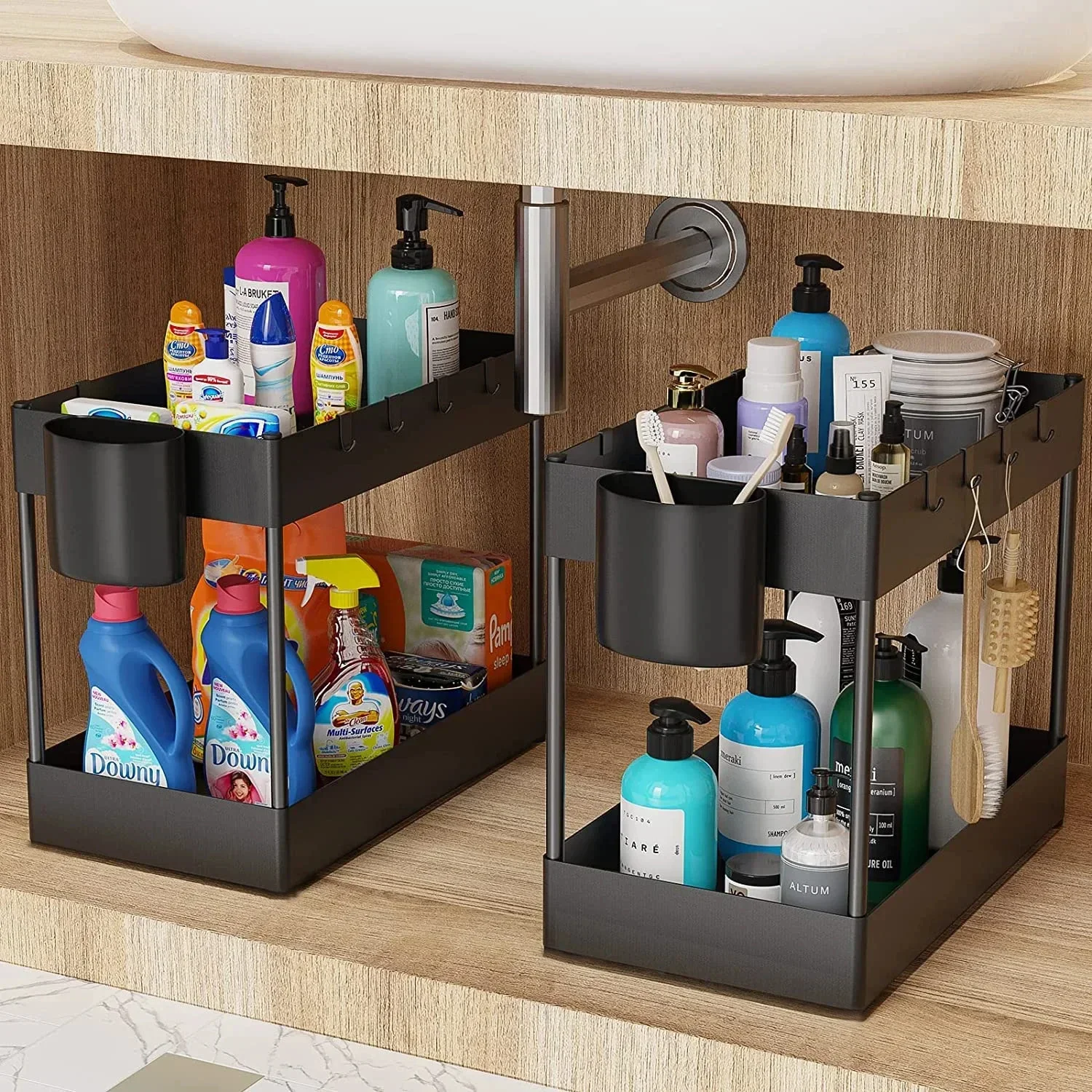 Cesta de armazenamento desliza - Home Depot Bathroom Sink avaliação e preço