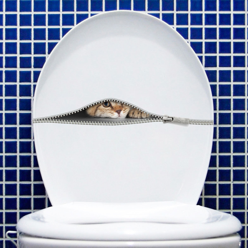 Gato bonito na zíper adesivo d - Home Bathroom Wallpaper avaliação e preço