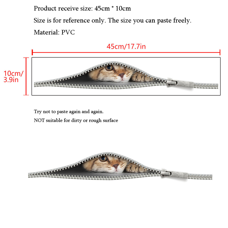 Gato bonito na zíper adesivo d - Home Bathroom Wallpaper avaliação e preço