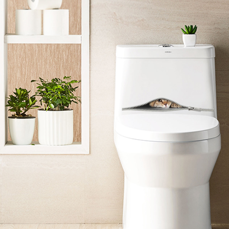 Gato bonito na zíper adesivo d - Home Bathroom Wallpaper avaliação e preço
